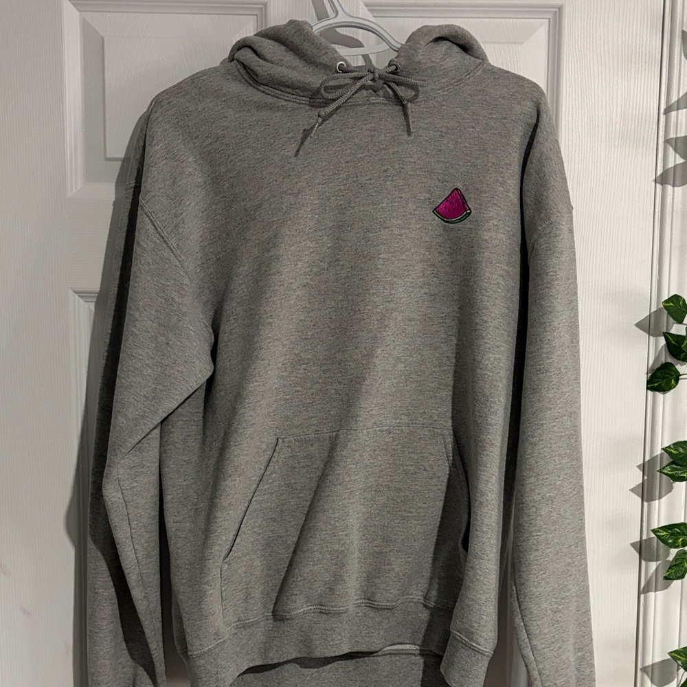 Women's Gray Hoodie with Watermelon Patch